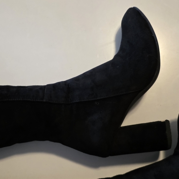 Elegant 100% Suede Black Over-the-Knee Women's Boots EU 7 - Picture 9 of 10